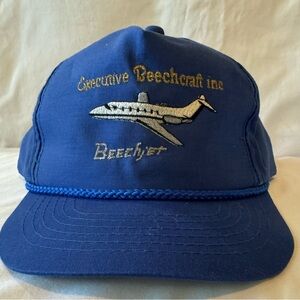 Vintage Executive Beechcraft Embroidered Beechjet Blue Baseball Cap